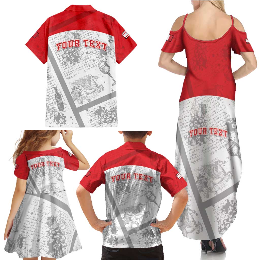 Personalized Italy Tuscany Family Matching Summer Maxi Dress and Hawaiian Shirt Toscana Wine Club - Wonder Print Shop