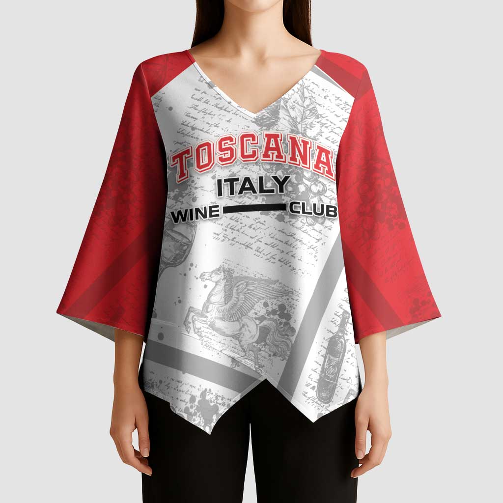 Personalized Italy Tuscany Kimono Sleeve Blouse Toscana Wine Club - Wonder Print Shop