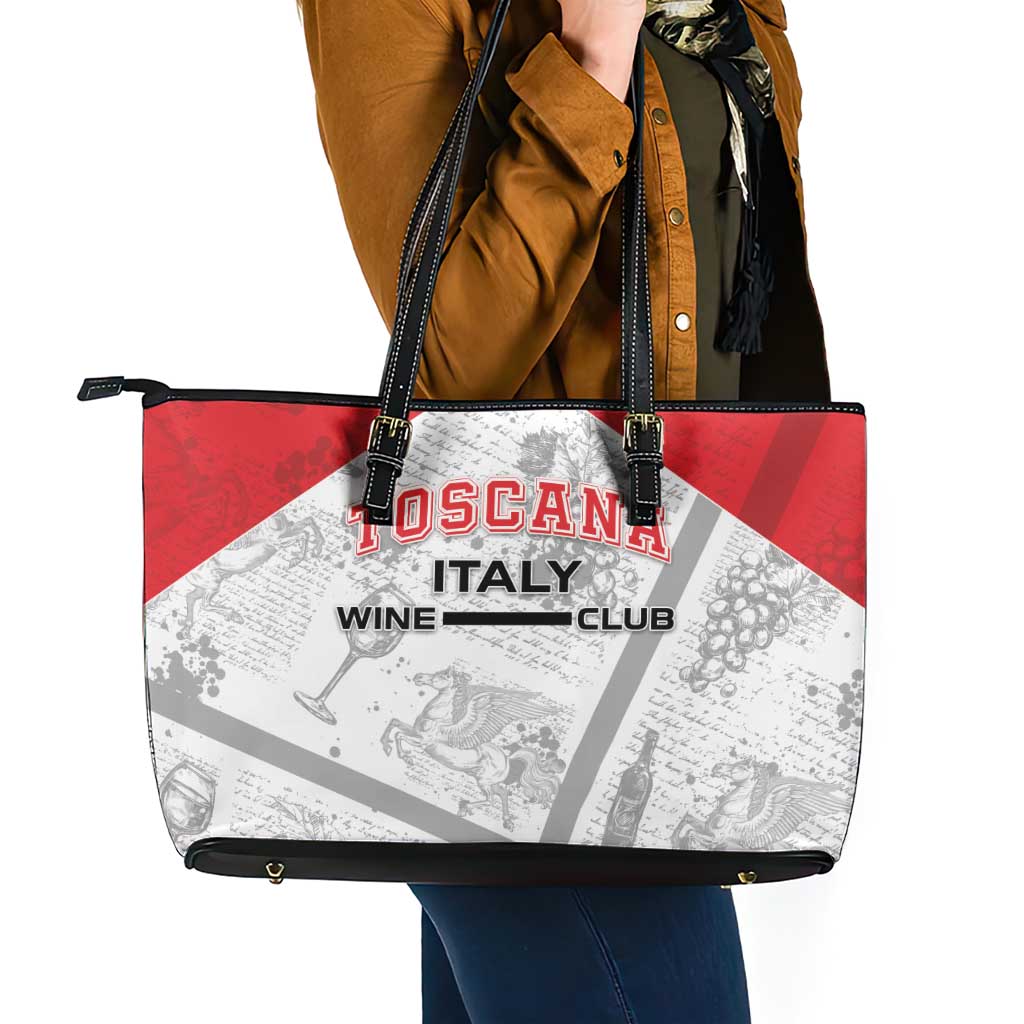 Italy Tuscany Leather Tote Bag Toscana Wine Club - Wonder Print Shop