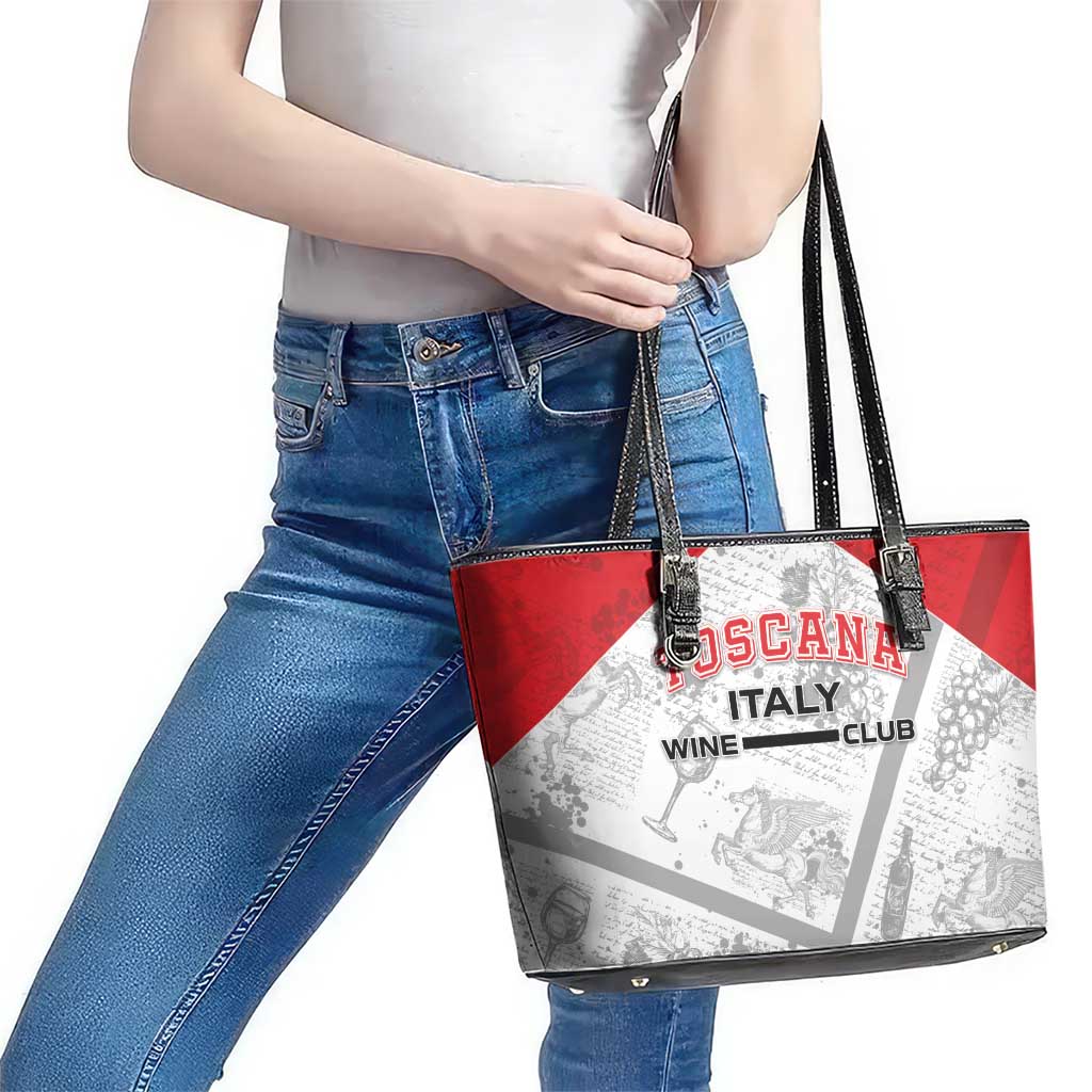 Italy Tuscany Leather Tote Bag Toscana Wine Club - Wonder Print Shop