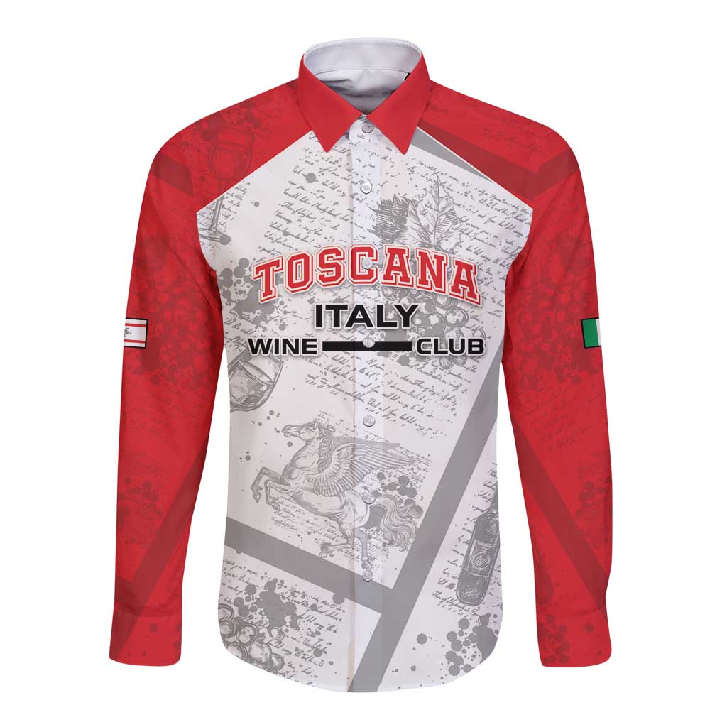Personalized Italy Tuscany Long Sleeve Button Shirt Toscana Wine Club - Wonder Print Shop