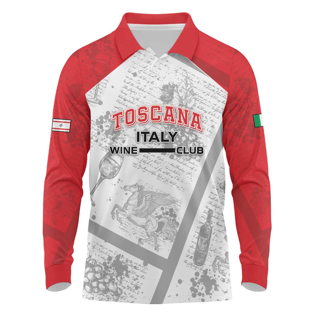 Personalized Italy Tuscany Long Sleeve Polo Shirt Toscana Wine Club - Wonder Print Shop