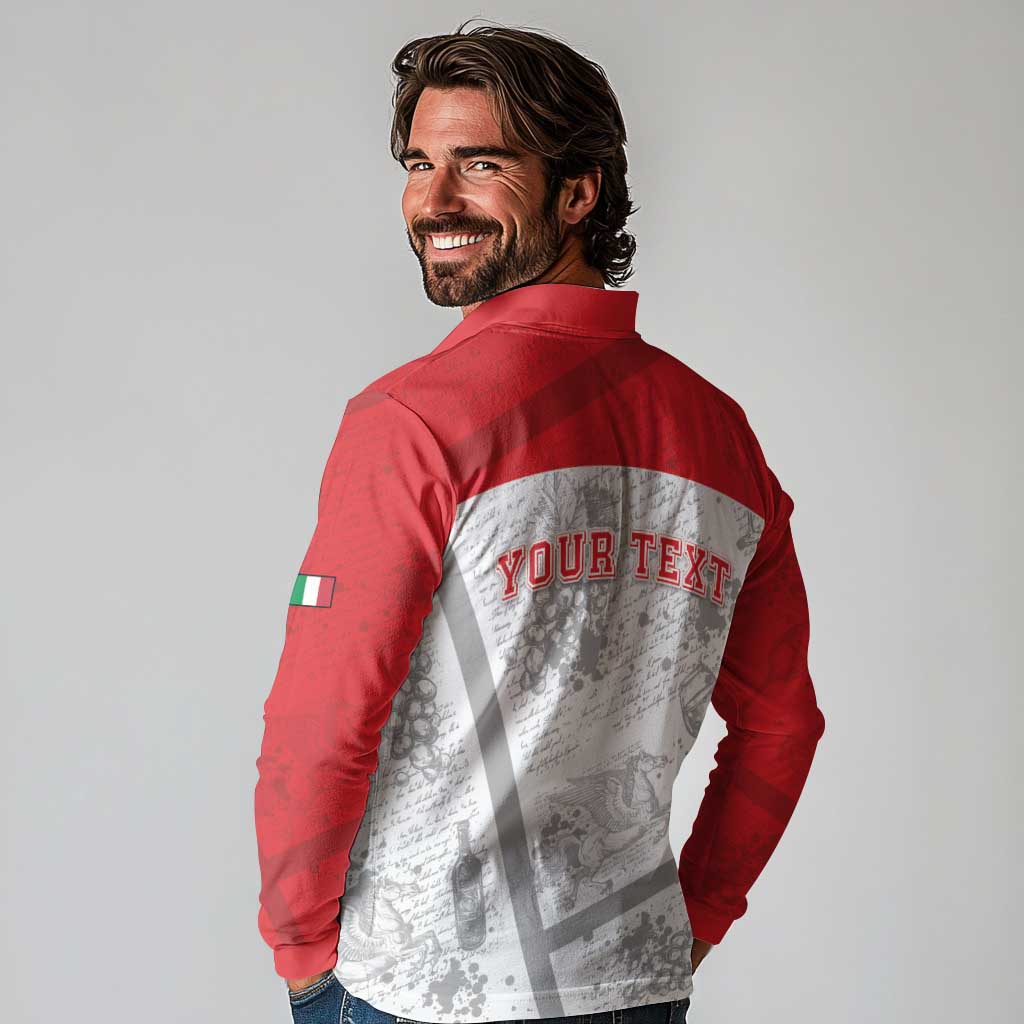 Personalized Italy Tuscany Long Sleeve Polo Shirt Toscana Wine Club - Wonder Print Shop