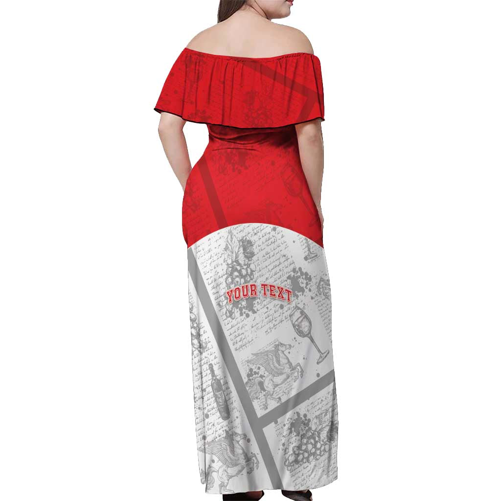 Personalized Italy Tuscany Off Shoulder Maxi Dress Toscana Wine Club - Wonder Print Shop