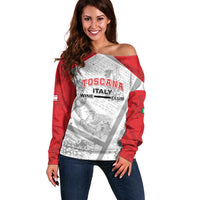 Personalized Italy Tuscany Off Shoulder Sweater Toscana Wine Club - Wonder Print Shop