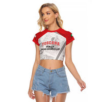Personalized Italy Tuscany Raglan Cropped T Shirt Toscana Wine Club - Wonder Print Shop