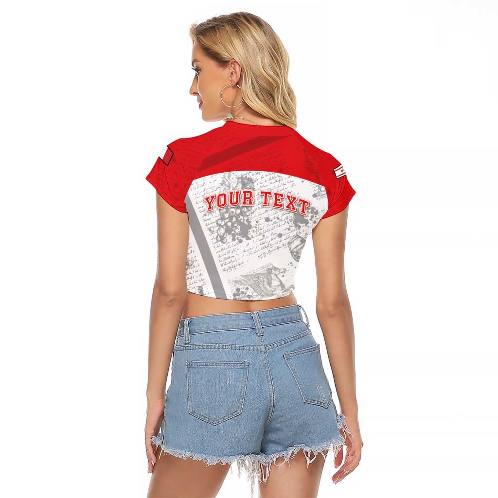 Personalized Italy Tuscany Raglan Cropped T Shirt Toscana Wine Club - Wonder Print Shop