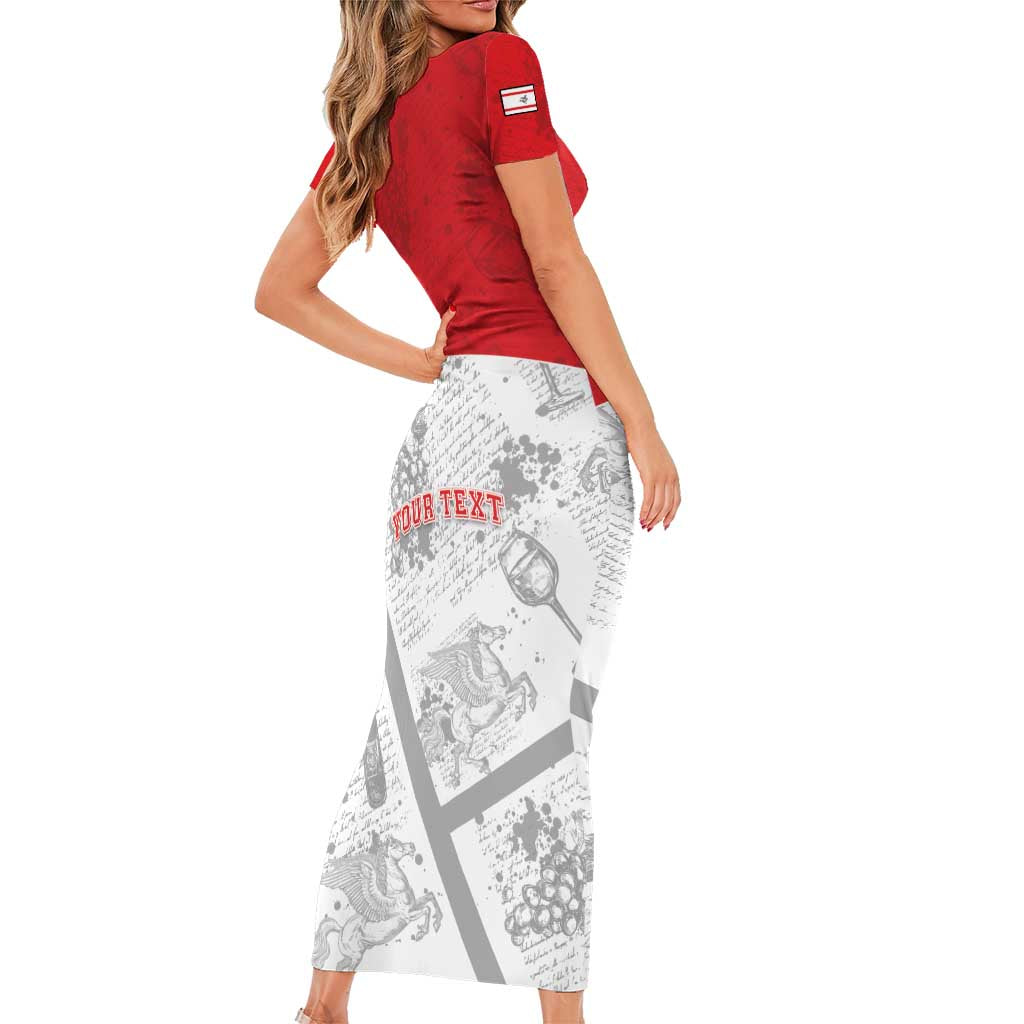 Personalized Italy Tuscany Short Sleeve Bodycon Dress Toscana Wine Club - Wonder Print Shop