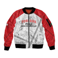 Personalized Italy Tuscany Sleeve Zip Bomber Jacket Toscana Wine Club - Wonder Print Shop