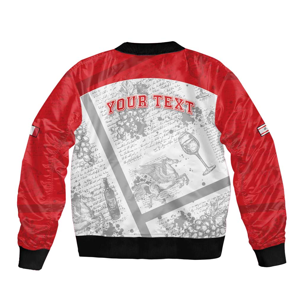Personalized Italy Tuscany Sleeve Zip Bomber Jacket Toscana Wine Club - Wonder Print Shop