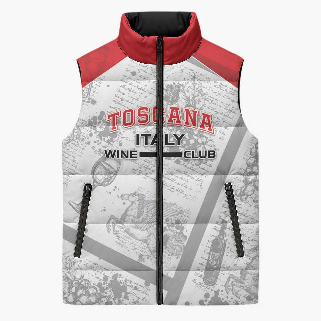 Personalized Italy Tuscany Sleeveless Puffer Jacket Toscana Wine Club - Wonder Print Shop