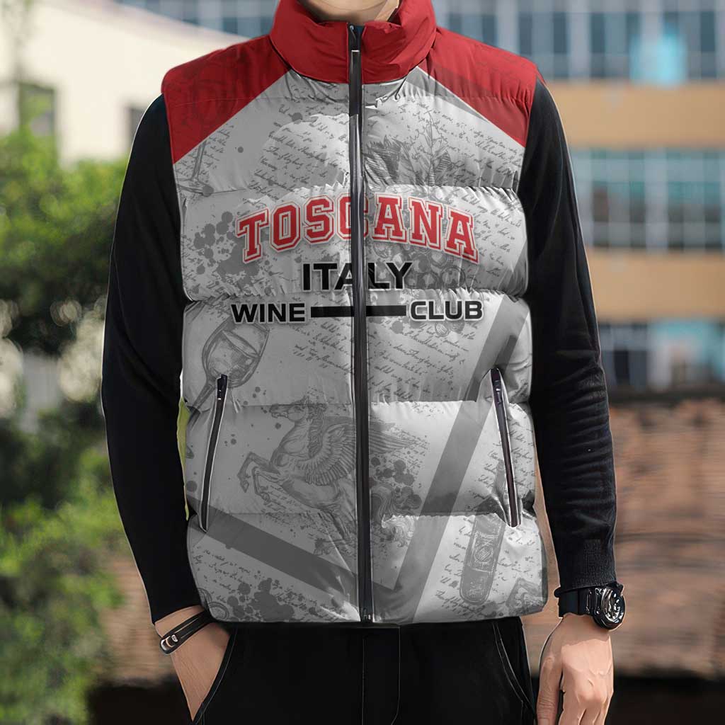 Personalized Italy Tuscany Sleeveless Puffer Jacket Toscana Wine Club - Wonder Print Shop