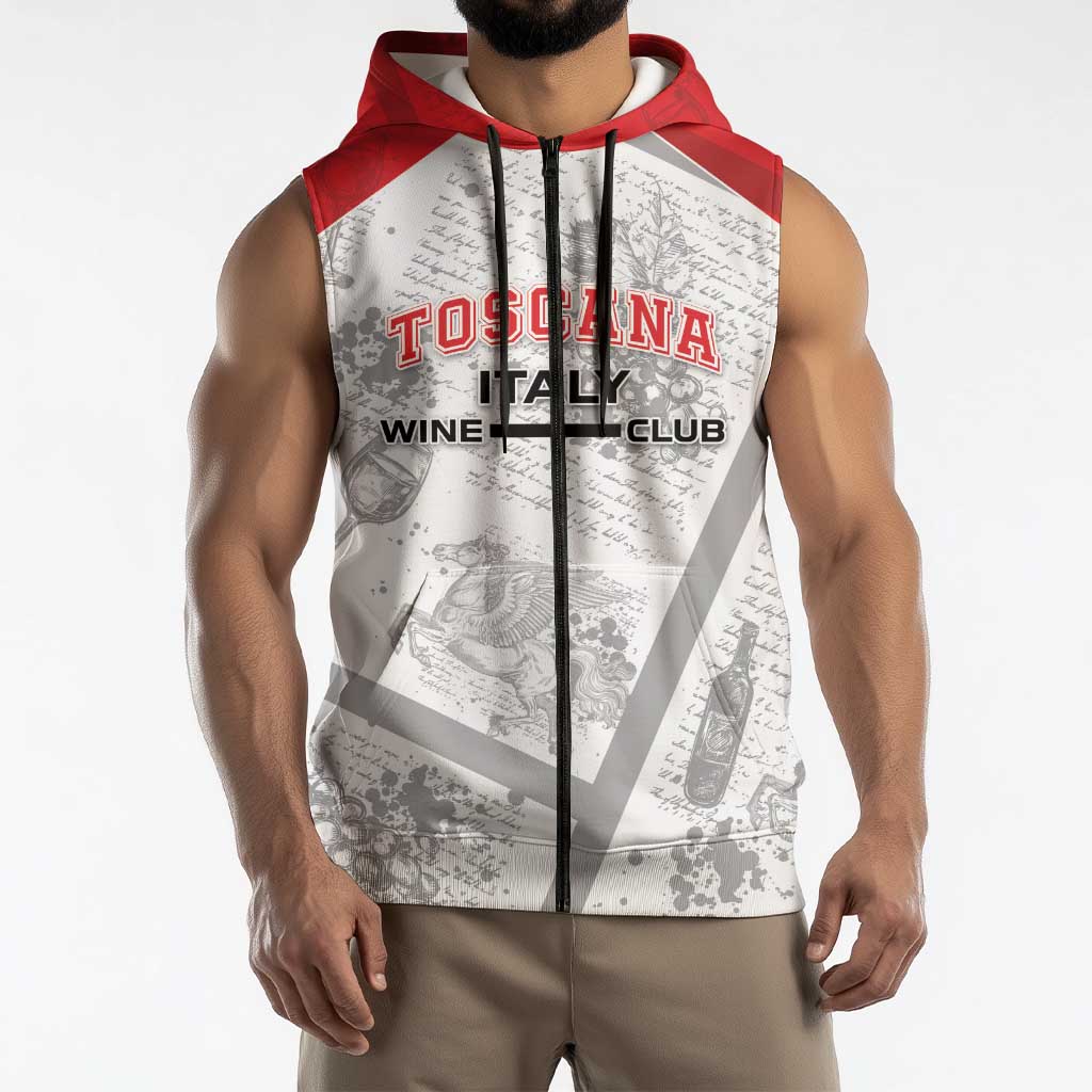 Personalized Italy Tuscany Sleeveless Zip Hoodie Toscana Wine Club - Wonder Print Shop
