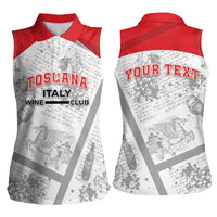 Personalized Italy Tuscany Women Sleeveless Polo Shirt Toscana Wine Club - Wonder Print Shop
