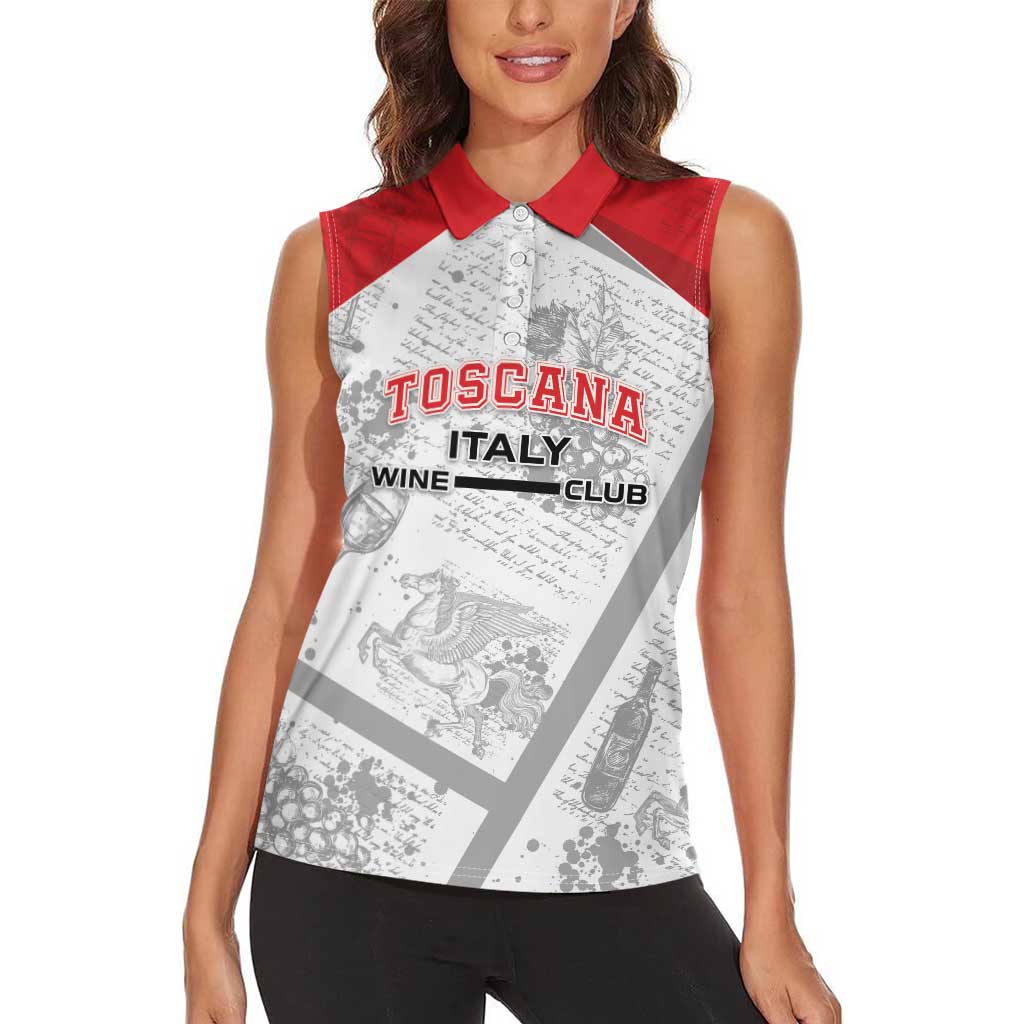 Personalized Italy Tuscany Women Sleeveless Polo Shirt Toscana Wine Club - Wonder Print Shop