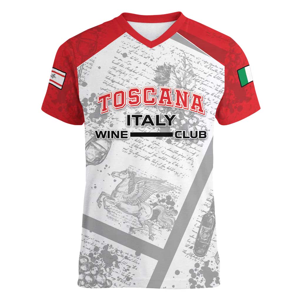 Personalized Italy Tuscany Women V-Neck T-Shirt Toscana Wine Club - Wonder Print Shop