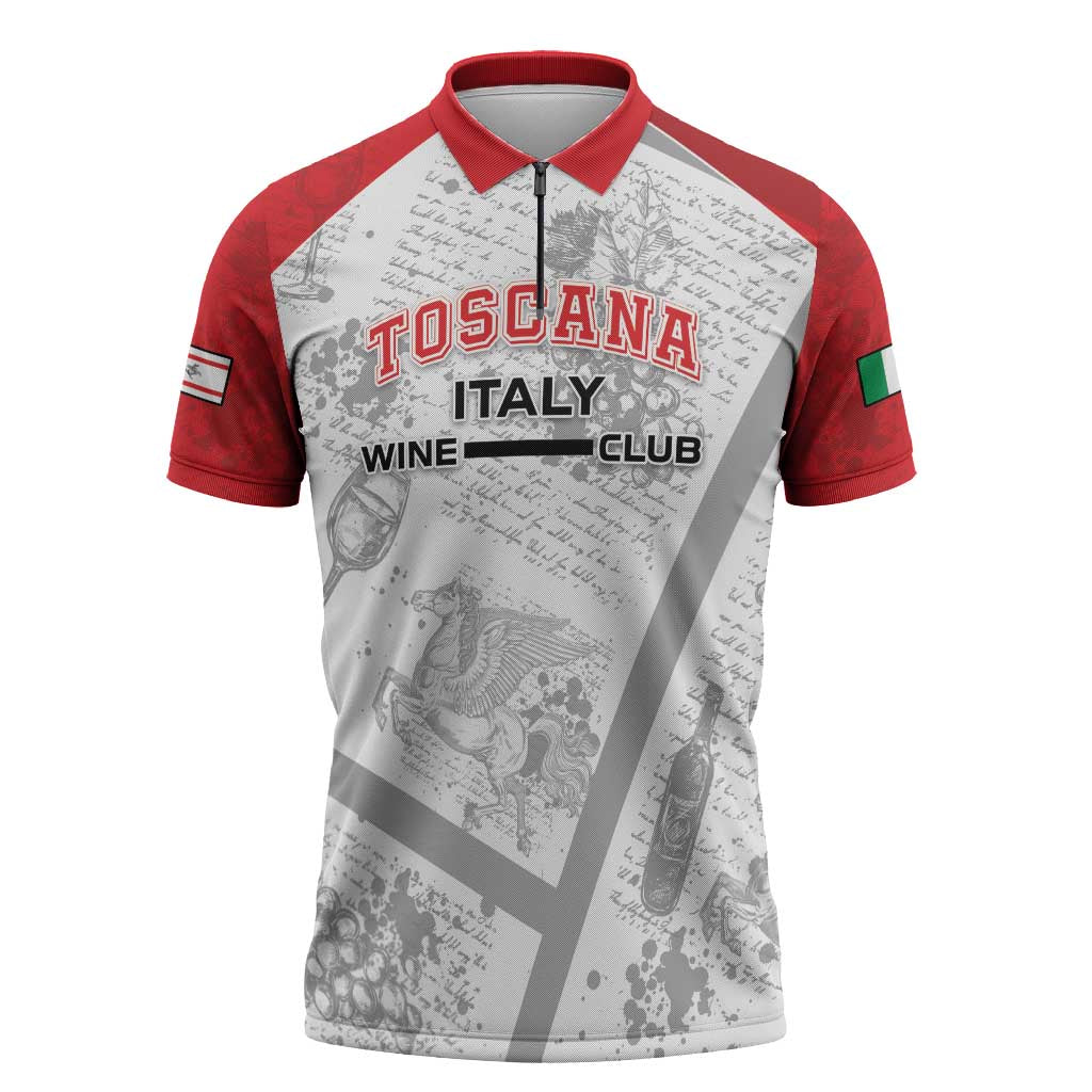 Personalized Italy Tuscany Zipper Polo Shirt Toscana Wine Club - Wonder Print Shop