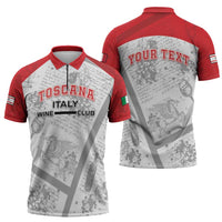 Personalized Italy Tuscany Zipper Polo Shirt Toscana Wine Club - Wonder Print Shop