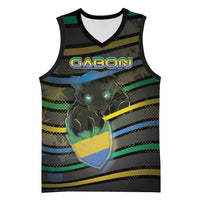 Personalized Gabon Basketball Jersey Panther Strike Striped Style
