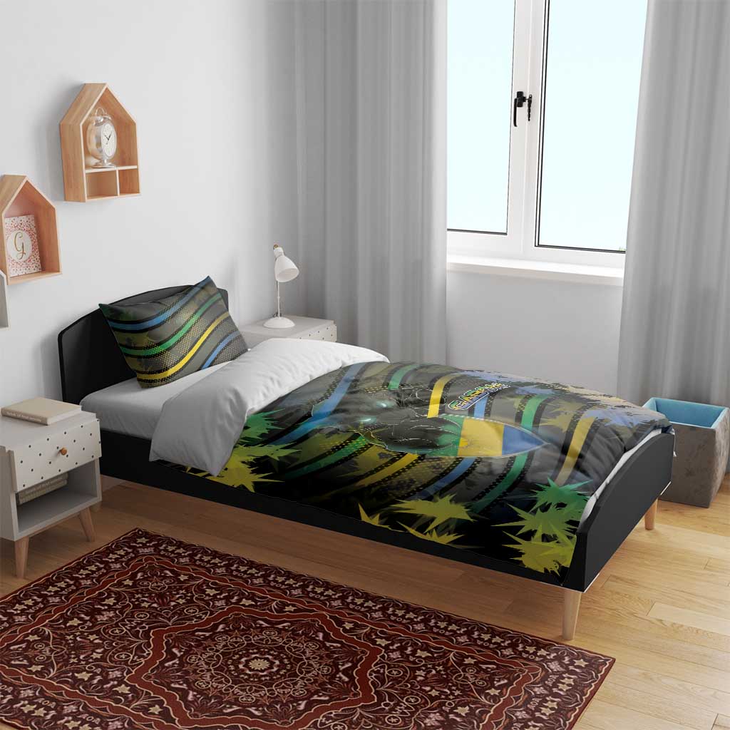 Gabon Bedding Set Panther Strike Striped Style