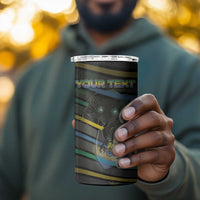 Personalized Gabon 4 in 1 Can Cooler Tumbler Panther Strike Striped Style