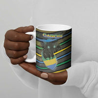Personalized Gabon Ceramic Mug Panther Strike Striped Style