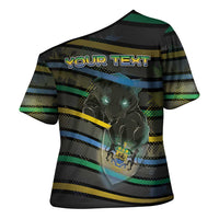 Personalized Gabon Cross Shoulder Shirt Panther Strike Striped Style