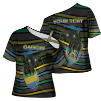 Personalized Gabon Cross Shoulder Shirt Panther Strike Striped Style