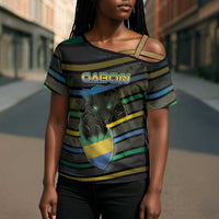 Personalized Gabon Cross Shoulder Shirt Panther Strike Striped Style