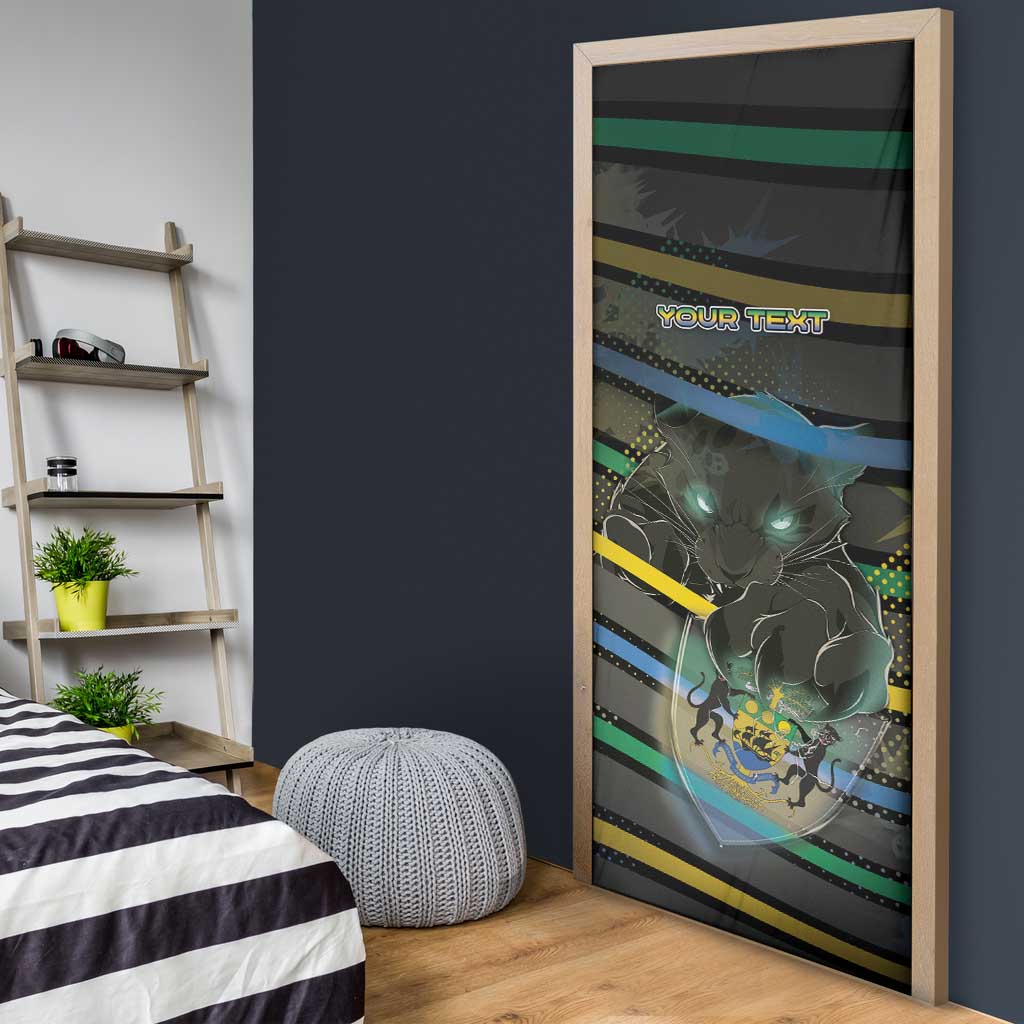 Personalized Gabon Door Cover Panther Strike Striped Style