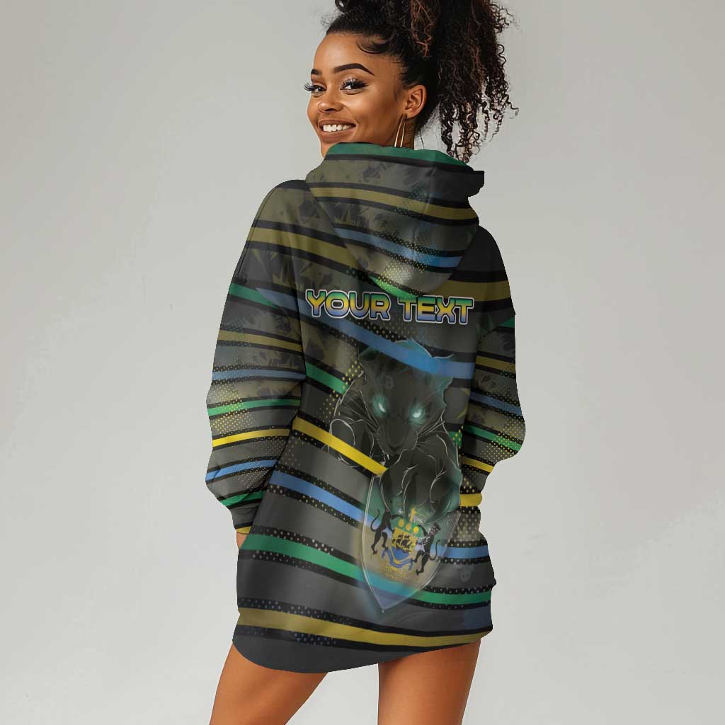 Personalized Gabon Hoodie Dress Panther Strike Striped Style