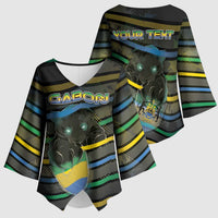 Personalized Gabon Kimono Sleeve Blouse Panther Strike Striped Style