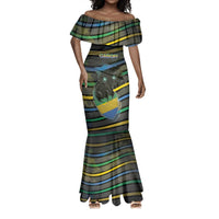 Personalized Gabon Mermaid Dress Panther Strike Striped Style