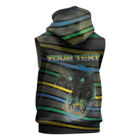 Personalized Gabon Sleeveless Hoodie Panther Strike Striped Style