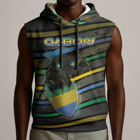 Personalized Gabon Sleeveless Hoodie Panther Strike Striped Style