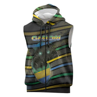 Personalized Gabon Sleeveless Zip Hoodie Panther Strike Striped Style