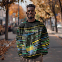 Personalized Gabon Sweatshirt Panther Strike Striped Style