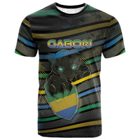 Personalized Gabon T shirt Panther Strike Striped Style