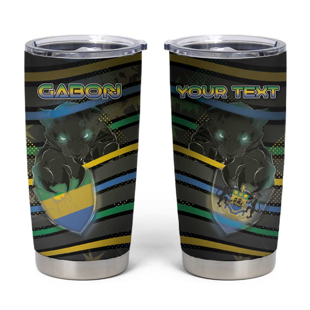 Personalized Gabon Tumbler Cup Panther Strike Striped Style