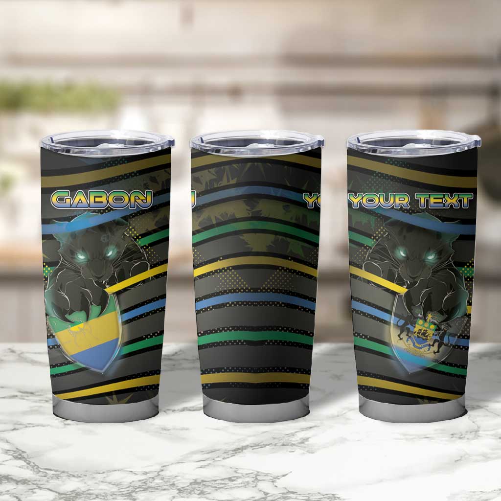 Personalized Gabon Tumbler Cup Panther Strike Striped Style