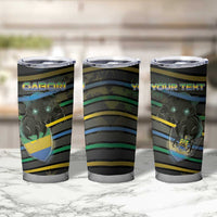 Personalized Gabon Tumbler Cup Panther Strike Striped Style