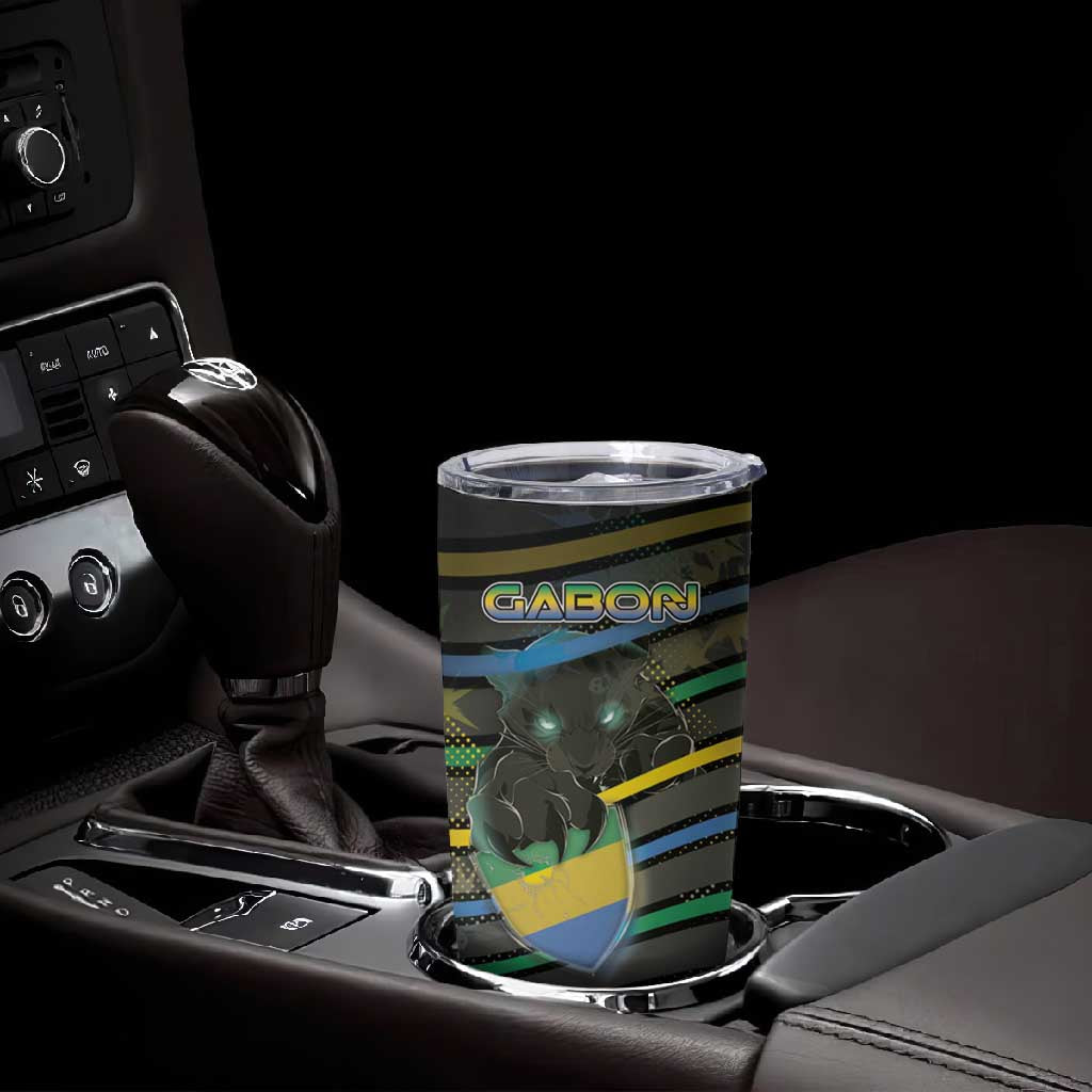 Personalized Gabon Tumbler Cup Panther Strike Striped Style