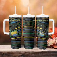 Personalized Gabon Tumbler With Handle Panther Strike Striped Style