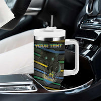 Personalized Gabon Tumbler With Handle Panther Strike Striped Style