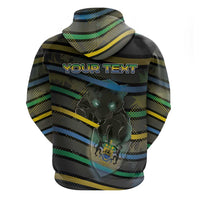 Personalized Gabon Zip Hoodie Panther Strike Striped Style