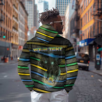 Personalized Gabon Zip Hoodie Panther Strike Striped Style