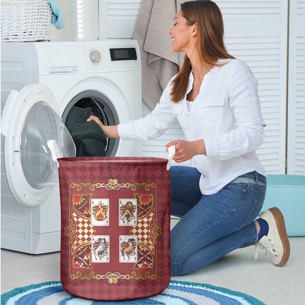 Zodiac Signs Laundry Basket The Fire Element Baroque Hearts Card