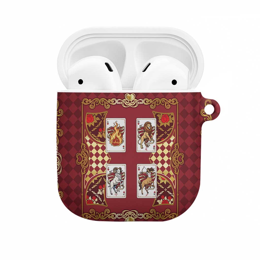 Zodiac Signs AirPods Case The Fire Element Baroque Hearts Card