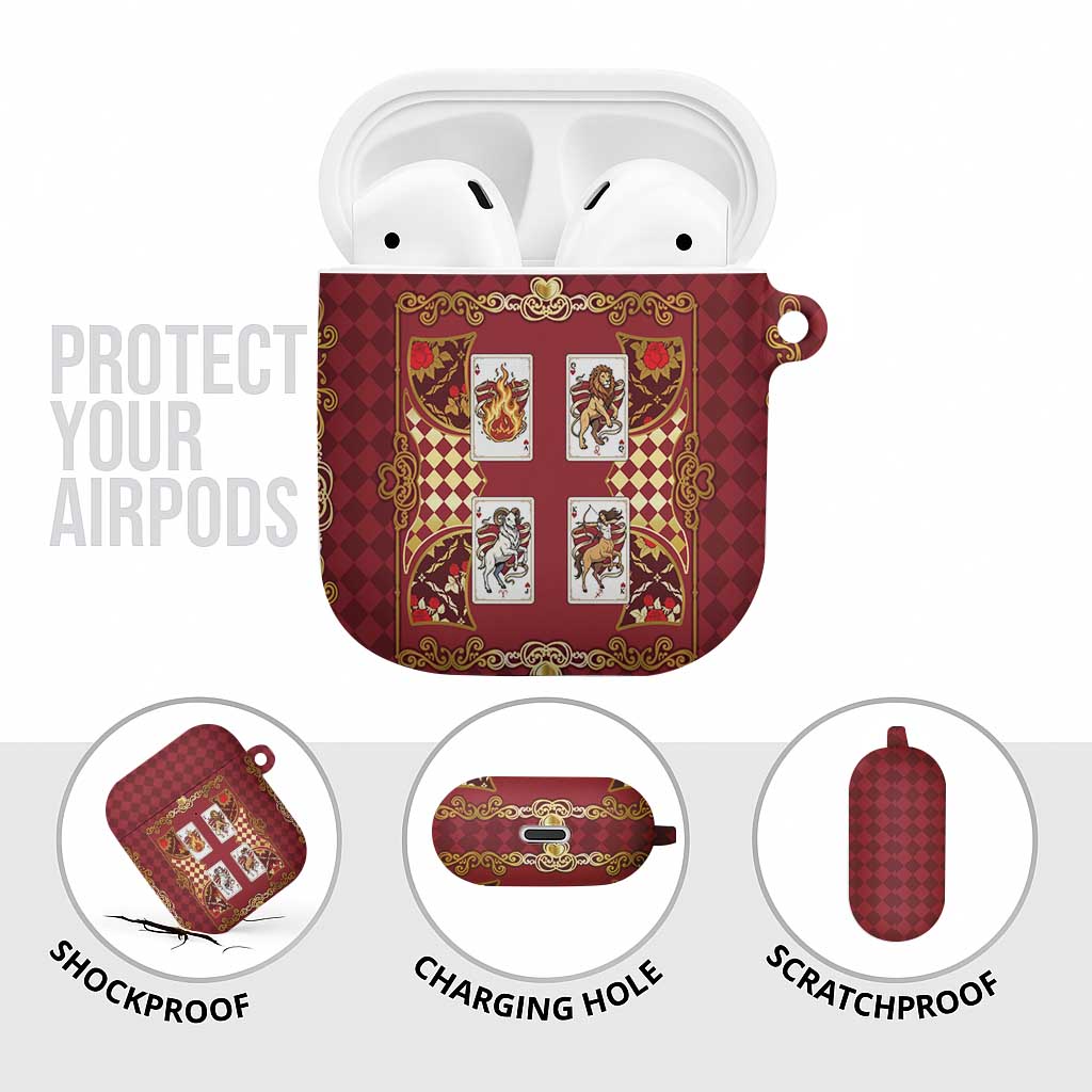 Zodiac Signs AirPods Case The Fire Element Baroque Hearts Card
