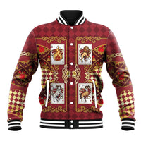 Zodiac Signs Baseball Jacket The Fire Element Baroque Hearts Card